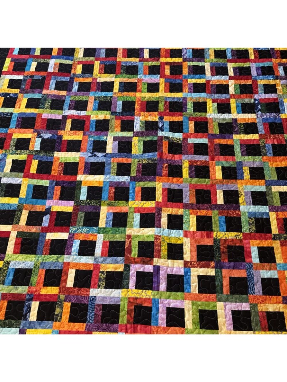Modern Black & Multicolored Quilt Reversible Inspiring Messages  Size 67 X 67 - Picture 6 of 9
